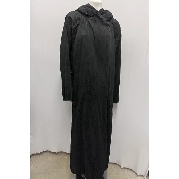 Mycra Pan One Reversible Coat Black Hood Artsy Style Size 1 - S/M Fits Large L - Picture 4 of 12
